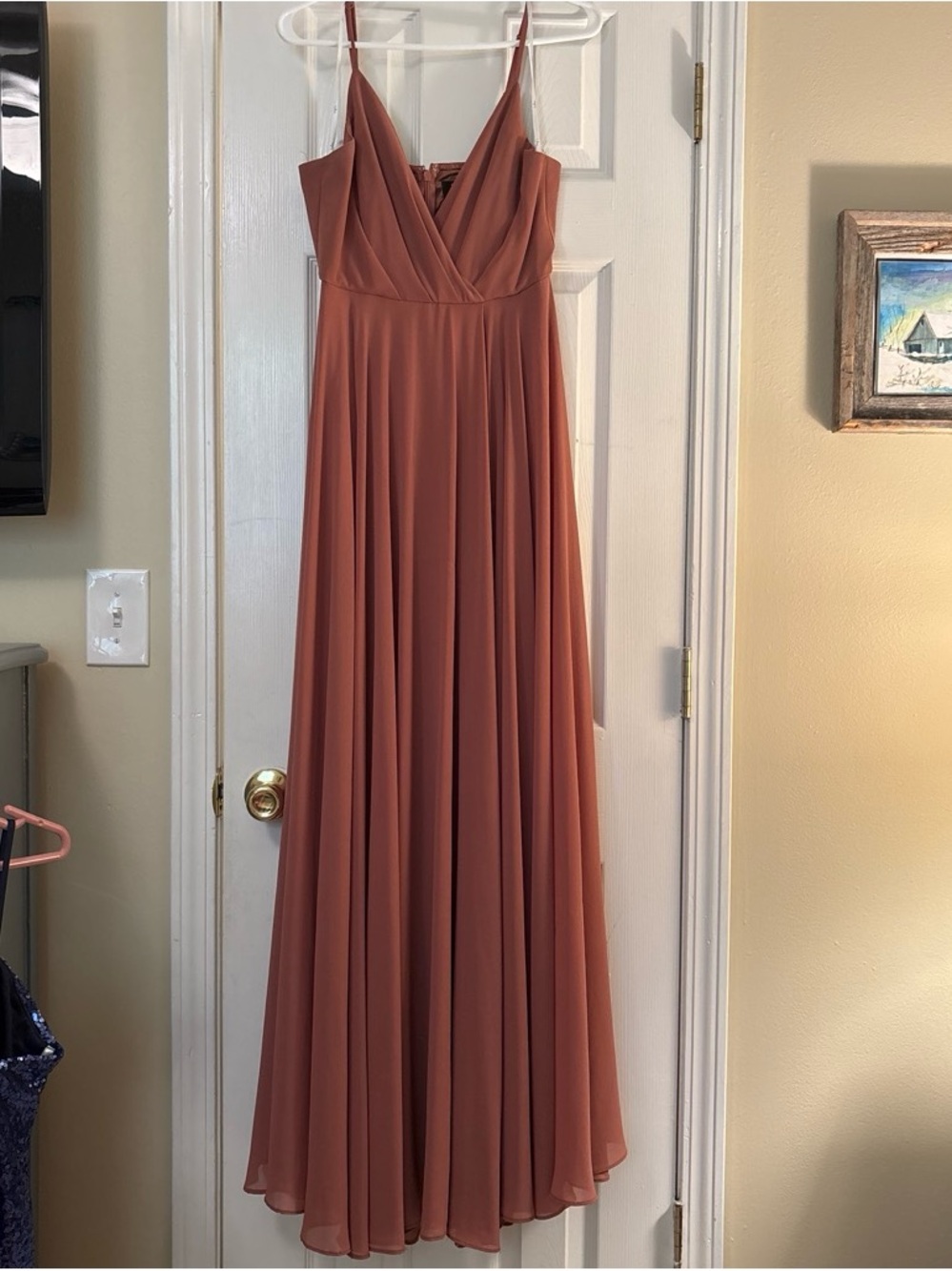 Lulu's Rust Spaghetti-Strap Maxi Dress